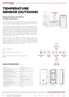 karta katalogowa - Auraton Temperature Sensor outdoor